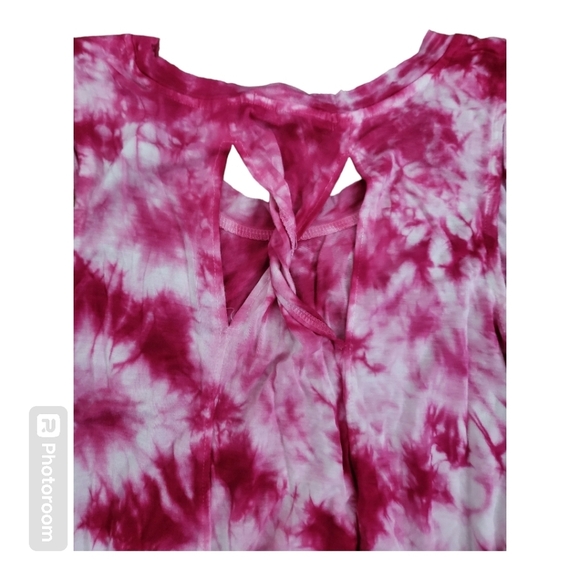 💕Indigo thread handkerchief hem tie die tank - Picture 4 of 6